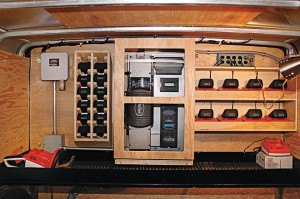 Sebert staff built a trailer to recharge handheld equipment batteries.