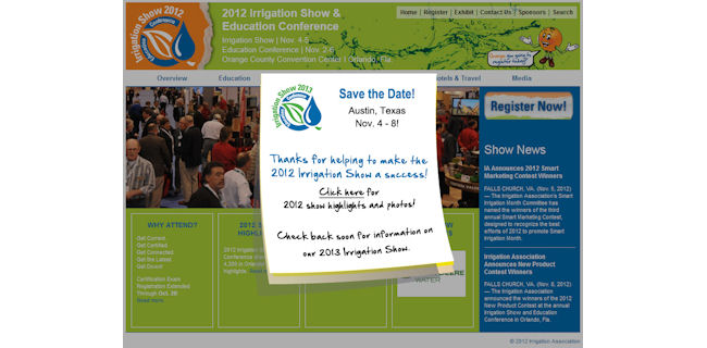 Screenshot: 2013 Irrigation Show and Education Conference