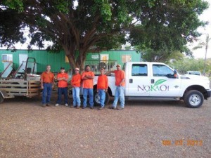 No Ka Oi Landscape Services relies on vehicle decals to hold drivers accountable for any unsafe driving. Photo: Abby Santos.
