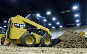 Caterpillar's D Series skid steer loader is demonstrated at a press briefing. Photo: Darren Constantino.