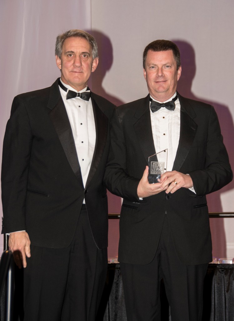 (From left to right) Parke Kallenberg, VP of training for ValleyCrest, and Mark Lenahan, director of training and development, accept the Training award. Photo: ValleyCrest