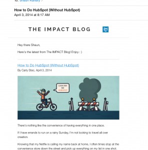 Shaun Kanary points to Impact Branding as an example of a good email newsletter. Photo: Shaun Kanary