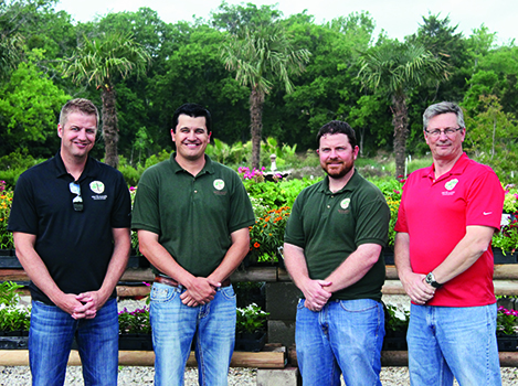 (From left) Jake Elrod, Justin Crocker, Luke Stice and Jon Kirk make up the top management at Earthtones.