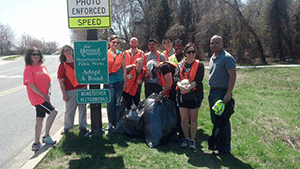 Employees at Nemetschek Vectorworks organize an outing each quarter to clean up their designated road for the Adopt- A-Road project.