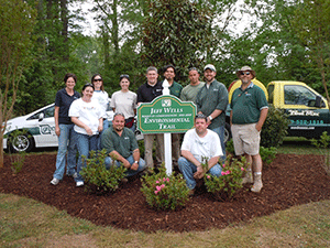 For the 2012 PLANET Day of Service, the Greenscape team planted the entrances to the Jeff Wells Environmental Trail in Fuquay-Varina, N.C. Photo: Greenscape