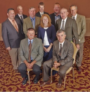 Back row: Jimmy Fox, Hugh Dampney, Eric Heuver and Ian True. Second row: Dwayne Klundt, Bob Weerts, Linda Bradley and Leon Dahle. Seated: Eddie Keeven, Jr. and Will Nugent. Photo: TPI