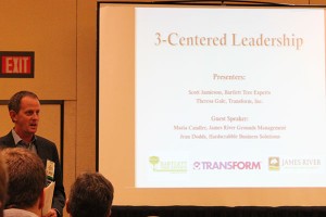 Scott Jamieson, president of Bartlett Tree Experts, addresses a room of PLANET GIC-goers on the enneagram and the 3-centered leadership.