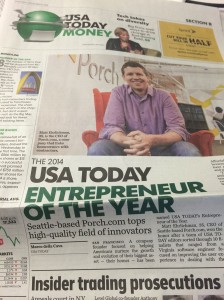 Porch CEO Matt Ehrlichman was named USA Today's Entrepreneur of the Year for 2014. Photo: Porch