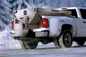 The Fisher STEEL-CASTER hopper spreader.