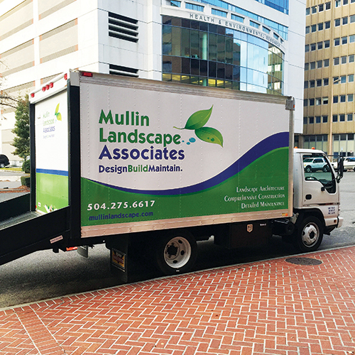 As noted on its trucks, Mullin Landscape Associates prides itself on taking projects from start to finish.
