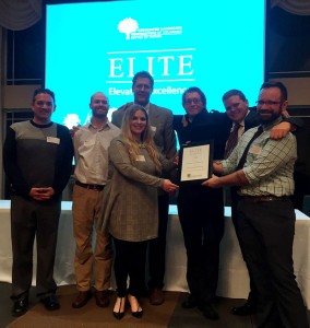 Swingle team members accept the ALCC 2014 ELITE award. Photo: Swingle
