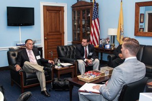 New Jersey Landscape Contractors Association Executive Director Jody Shilan (left) led industry members from his state to meetings with several members of the House and Senate.