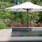 The solar shelf gives swimmers a place to avoid the sun while enjoying the views of the bay. The lush landscape provides needed privacy from the neighboring home.