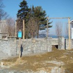 Stonework and construction was conducted during late winter and early spring in order to meet the clients’ timeline.