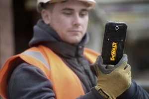 The forthcoming DeWalt Smartphone can be used without removing work gloves. Photo: DeWalt