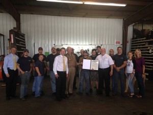 Graham Spray Equipment receive an award from Georgia Secretary of State Brian Kemp. Photo: Graham Spray Equipment