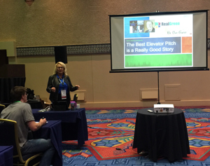 Beth Berry, Real Green’s vice president of business development, wove in the wisdom of Walt Disney with several tips for perfecting one’s elevator pitch. “Attention is the new currency,” she advised, so keep your story brief, yet interesting.