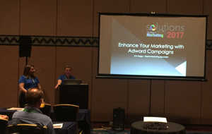 Real Green’s Digital Marketing manager, Jennifer Peitz, left, and Digital Marketing Specialist Kim Briggs engaged in a lively discussion about how to maximize your Google AdWords budget.