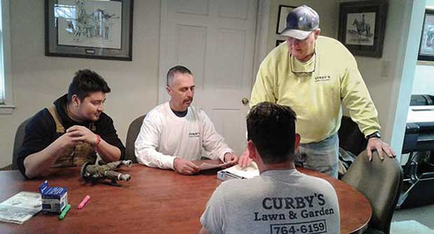 Team safety meeting. Photo: Curby's Lawn & Garden