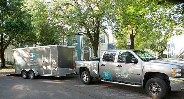 BrightView truck and trailer. Photo: BrightView