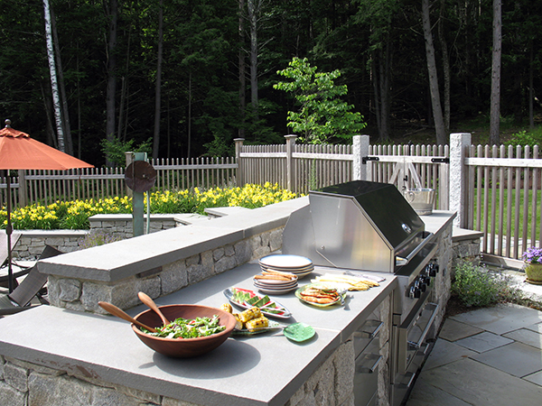 After shot of outdoor kitchen