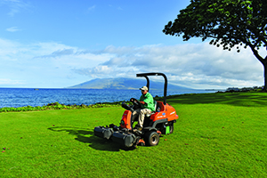SGS Hawaii crew member mowing