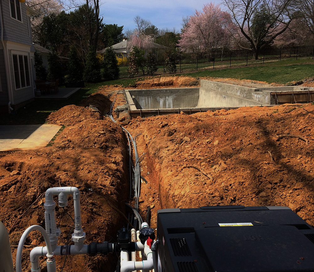 Backyard during construction (Photo: Hilary Schwab)