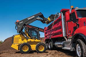 John Deere's boom height kickout on the 332G skid-steer (Photo: John Deere)