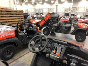 Kubota utility vehicles at its manufacturing facility.