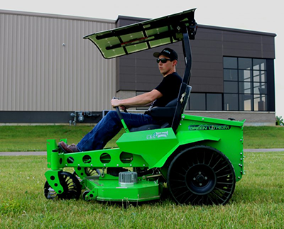 Mean Green mower with X Tweel Turf tires. (Photo: Michelin)