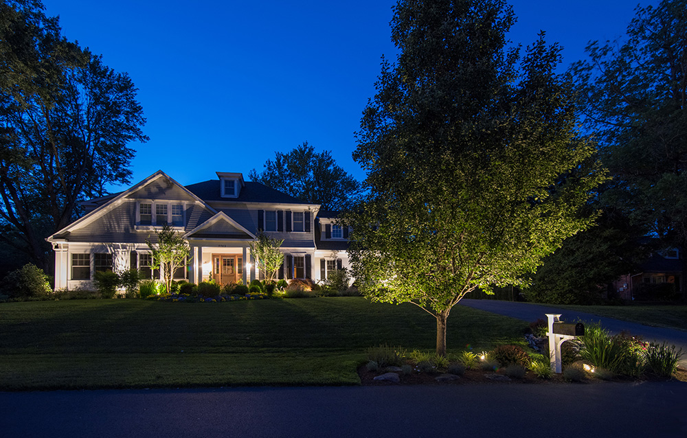 House lit at night (Photo: Hilary Schwab)
