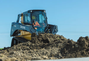 John Deere track loader with on-board grade