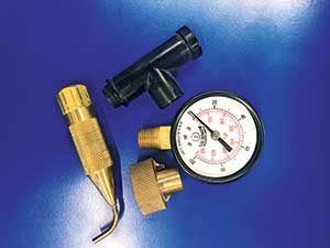 Pressure gauge and adapters (Photo: Ewing Irrigation)