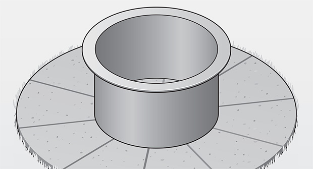 Steel ring of fire pit (illustration: David Preiss)
