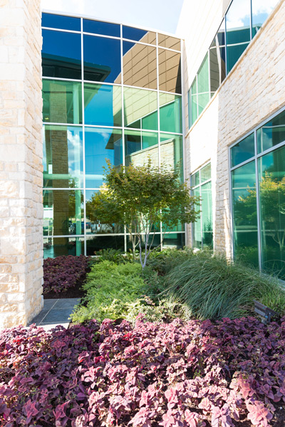 Front of building landscaping (Photo: Custom Greenscaping)