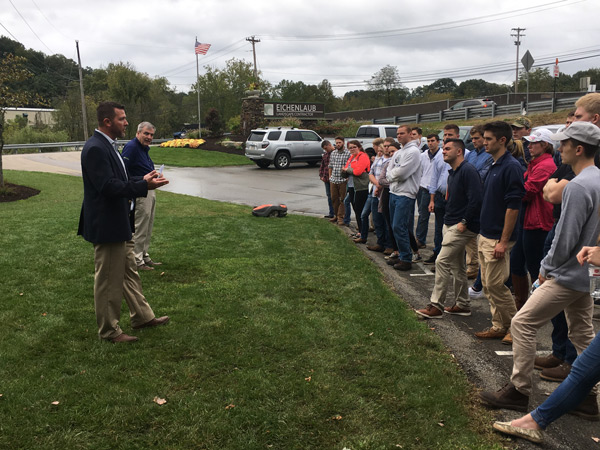 Speaking to students (Photo: Dan Eichenlaub)