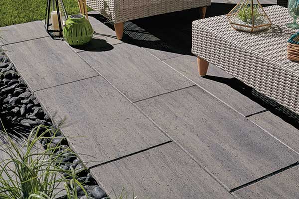 Madria slab pavers feature a look of natural wood. Photo courtesy of Belgard.