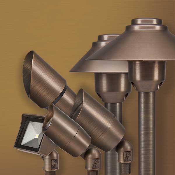 Vista's new Solid Brass fixtures | Photo: Vista Professional Outdoor Lighting