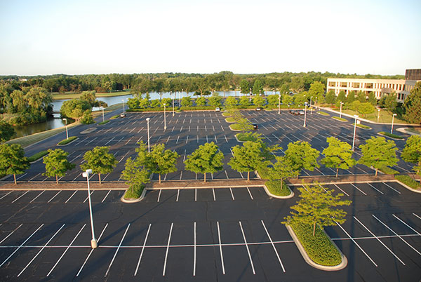 Large parking lot at Kemper Lakes facility (Photo: Gayle Kruckenburg and Bryland Photography)