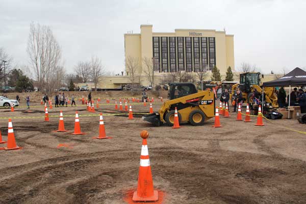 The skid-steer challenge course, sponsored by Caterpillar. (Photo: Seth Jones)