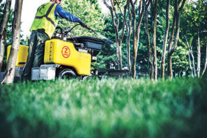 Person operating ride-on spreader-sprayer machine (Photo: SiteOne Landscape Supply)