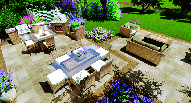 Three-dimensional rendering of patio (Photo: Belgard)