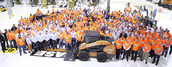 Case employees celebrate 50 years of skid-steer manufacturing. (Photo: Case)
