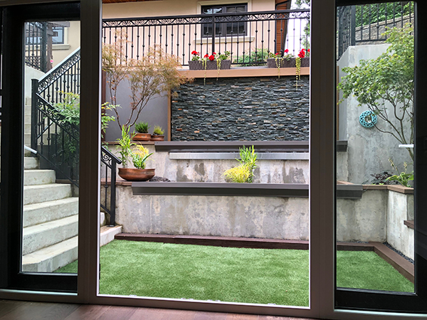 View of courtyard from basement (Photo: MRD Landscaping)