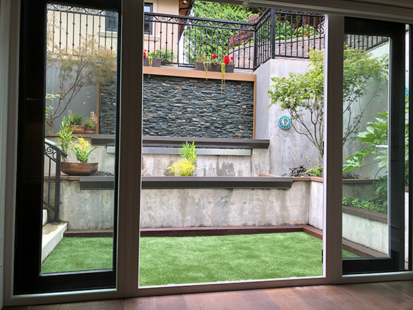 View of courtyard from basement (Photo: MRD Landscaping)