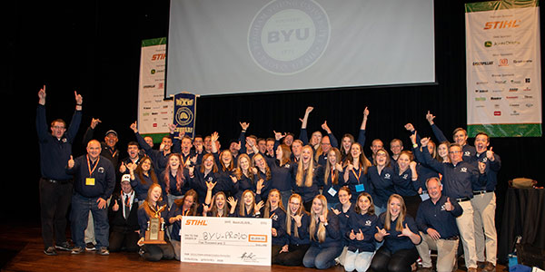 The winning team, Brigham Young University, at NCLC. (Photo: Philippe Nobile Photography)