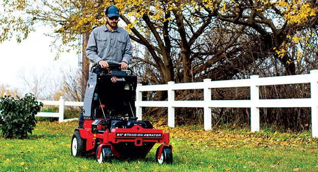 Man aerating (Photo: Exmark)