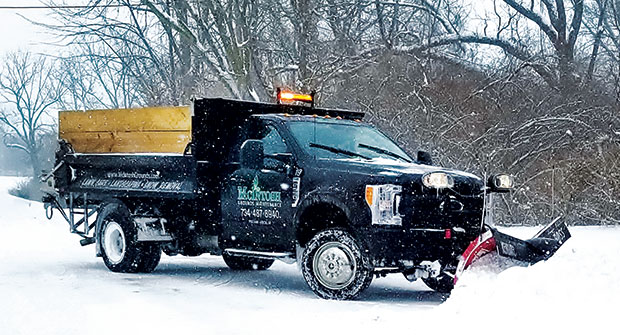 McIntosh truck out during storm. (Photo: McIntosh Grounds Maintenance)