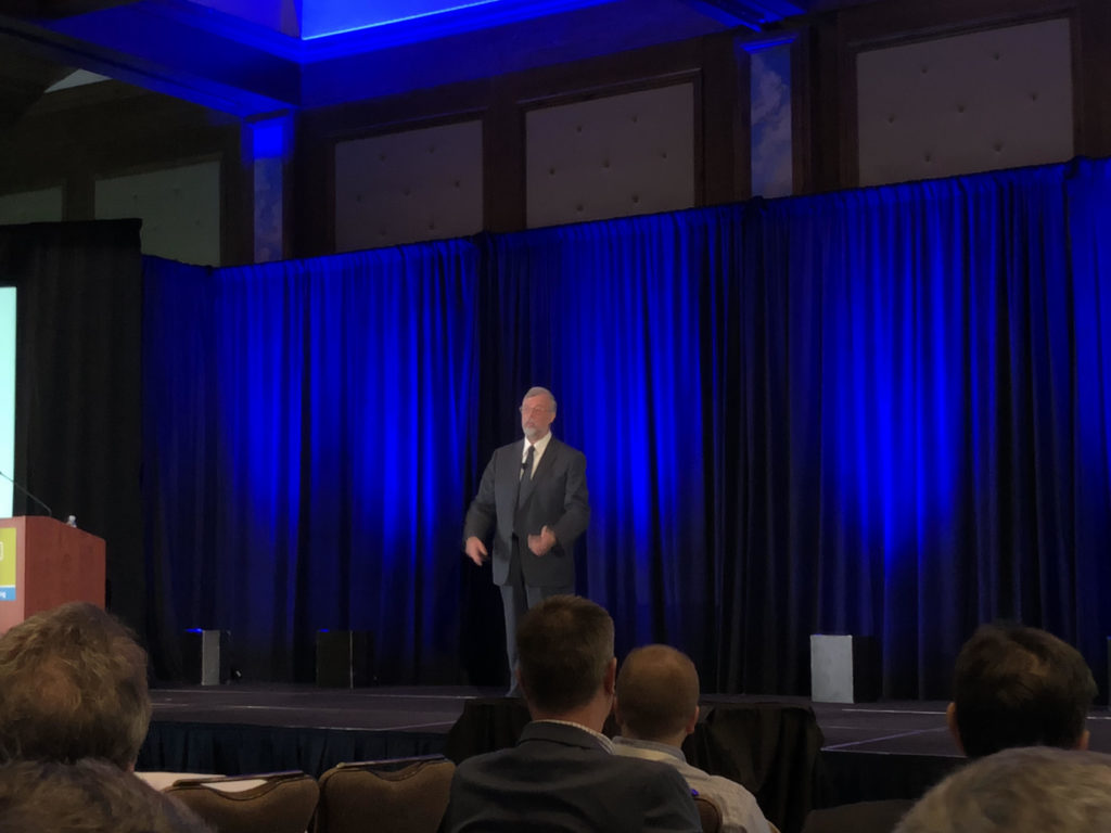 Dr. Alan Beaulieu speaks at the 2019 OPEI annual meeting in Park City, Utah. (Photo: Seth Jones)