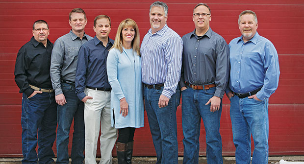 The Todd’s Services leadership team. From left to right, Jeff Walz, Doug Murphy, Josh Robinson, Sherry LaButte-Birk, Kurt LaButte, Mark Becker and Kevin Birk. (Photo: Todd's Services)